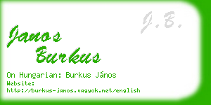 janos burkus business card