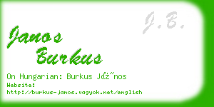 janos burkus business card